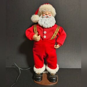 1998 Vintage Jingle Bell Rock Santa Claus Animated Dancing Musical Toy